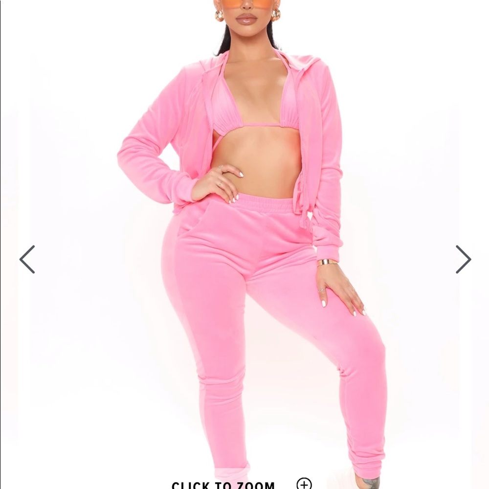 fashion nova make it fashion velour hot pink set
